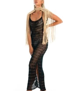 Ladee Taha MELLA CROCHET DRESS | Black Dresses & Skirts