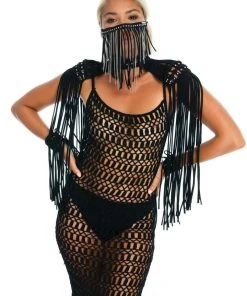 Ladee Taha MELLA CROCHET DRESS | Black Dresses & Skirts