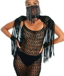 Ladee Taha ORACLE DAWN EPAULETTES TOP | Black Tops