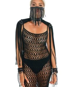 Ladee Taha ORACLE DAWN EPAULETTES TOP | Black Tops