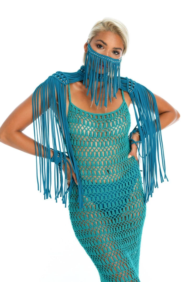 Ladee Taha ORACLE DAWN EPAULETTES TOP | Teal 4 Ladee Taha ORACLE DAWN EPAULETTES TOP | Teal