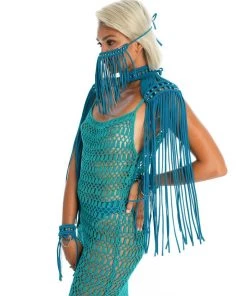 Ladee Taha ORACLE DAWN EPAULETTES TOP | Teal 12 Ladee Taha ORACLE DAWN EPAULETTES TOP | Teal