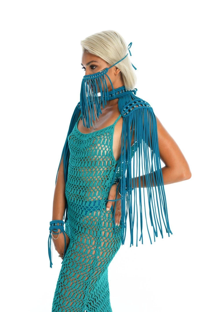 Ladee Taha ORACLE DAWN EPAULETTES TOP | Teal 6 Ladee Taha ORACLE DAWN EPAULETTES TOP | Teal