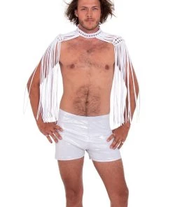 Ladee Taha ORACLE DAWN EPAULETTES TOP - MENS | White