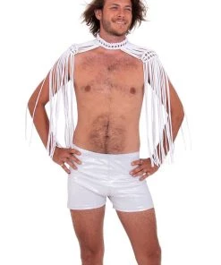 Ladee Taha ORACLE DAWN EPAULETTES TOP - MENS | White