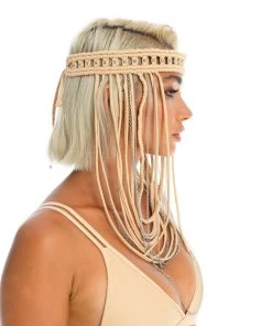 Ladee Taha ORACLE DAWN HEADPIECE | Tan