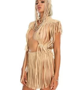 Ladee Taha ORACLE DAWN HEADPIECE | Tan