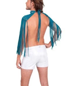 Ladee Taha ORACLE DAWN EPAULETTES TOP - MENS | Teal