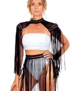 Ladee Taha ORACLE DAWN EPAULETTES TOP | Black Tops