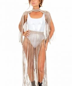 Ladee Taha ORACLE DAWN EPAULETTES TOP | Nude Tops