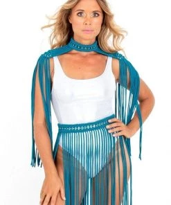 Ladee Taha ORACLE DAWN EPAULETTES TOP | Teal