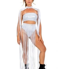 Ladee Taha ORACLE DAWN EPAULETTES TOP - MENS | White