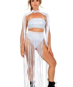 Ladee Taha Tops ORACLE DAWN EPAULETTES TOP | White