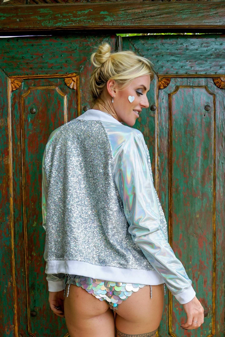 SEA DRAGON STUDIO Disco Dreams Holographic Sequin Bomber Jacket Tops 4 SEA DRAGON STUDIO Disco Dreams Holographic Sequin Bomber Jacket Tops