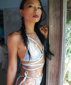 SEA DRAGON STUDIO Holographic Sequin Peekaboo Hot Pants Bottoms 8 SEA DRAGON STUDIO Holographic Sequin Peekaboo Hot Pants Bottoms