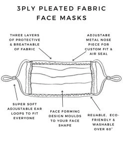 UNIFY Kidswear Kids Pink Fruitalicious 3ply Pleated Cotton Face Mask