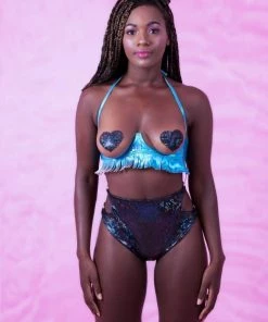 HOLOSEXUAL Tops Thunderwire Cupless Tassle Vegan Leather Bra