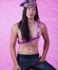 HOLOSEXUAL Mens Vegan Leather One-Shoulder Harness