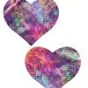PASTEASE Accessories Snake Skin Rainbow Heart Nipple Pasties