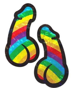 PASTEASE Rainbow Pride Dick Nipple Pasties Accessories