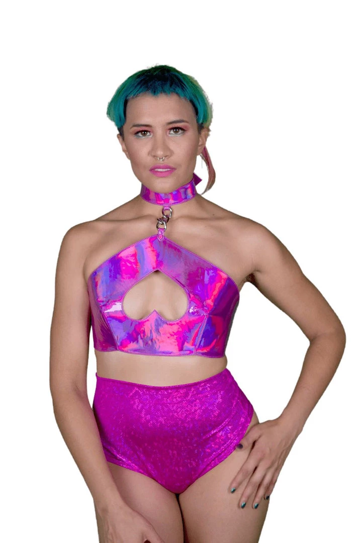 HOLOSEXUAL Accessories Heart Stopper Holographic Vegan Leather Harness 3 HOLOSEXUAL Accessories Heart Stopper Holographic Vegan Leather Harness