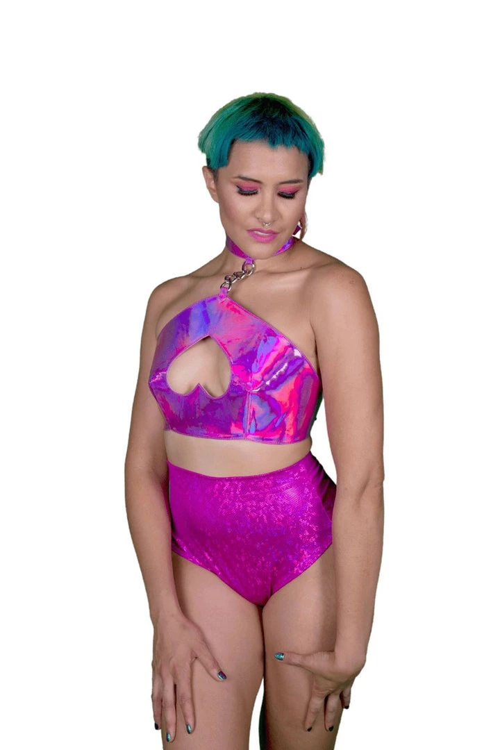 HOLOSEXUAL Accessories Heart Stopper Holographic Vegan Leather Harness 4 HOLOSEXUAL Accessories Heart Stopper Holographic Vegan Leather Harness