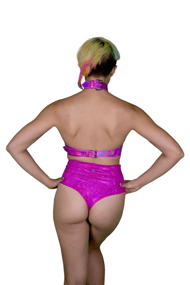 HOLOSEXUAL Accessories Heart Stopper Holographic Vegan Leather Harness 5 HOLOSEXUAL Accessories Heart Stopper Holographic Vegan Leather Harness