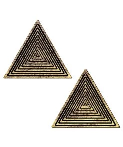 PASTEASE Black-Gold Triangle Nipple Pasties
