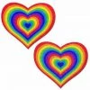 PASTEASE Accessories Rainbow Velvet Glitter Heart Nipple Pasties 2 PASTEASE Accessories Rainbow Velvet Glitter Heart Nipple Pasties