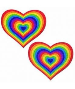 PASTEASE Accessories Rainbow Velvet Glitter Heart Nipple Pasties