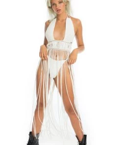 Ladee Taha AZALEA MACRAME DRESS SET | Off White