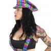 HOLOSEXUAL Boogie Conductor Rainbow Leather Hat Men