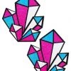 PASTEASE Glittering Pink & Blue Crystal Cluster Nipple Pasties Accessories 1 PASTEASE Glittering Pink & Blue Crystal Cluster Nipple Pasties Accessories