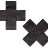 PASTEASE Liquid Black Cross Nipple Pasties Accessories