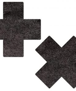PASTEASE Liquid Black Cross Nipple Pasties Accessories