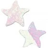 PASTEASE Iridescent Pink Pearl & White Flip Sequin Star Nipple Pasties