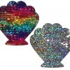 PASTEASE Accessories Rainbow And Silver Glitter Color Changing Sequin Seashell Nipple Pasties