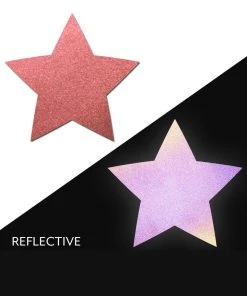 PASTEASE Reflective Red Star Nipple Pasties Nipple Pasties